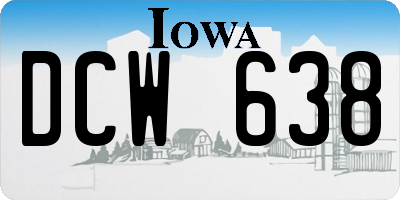 IA license plate DCW638
