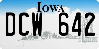 IA license plate DCW642