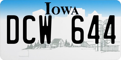 IA license plate DCW644