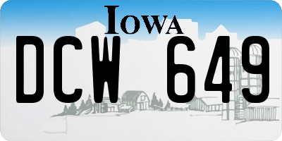 IA license plate DCW649