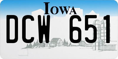 IA license plate DCW651