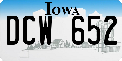 IA license plate DCW652