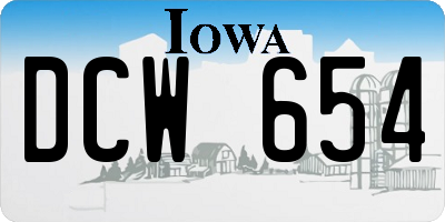 IA license plate DCW654