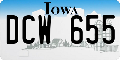 IA license plate DCW655