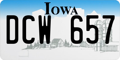 IA license plate DCW657