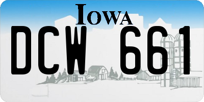 IA license plate DCW661