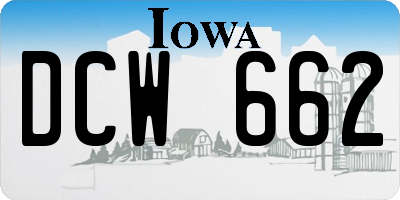 IA license plate DCW662