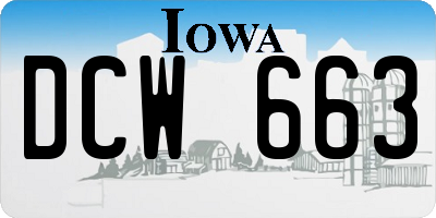 IA license plate DCW663