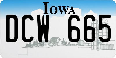 IA license plate DCW665