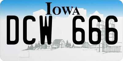 IA license plate DCW666