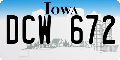 IA license plate DCW672