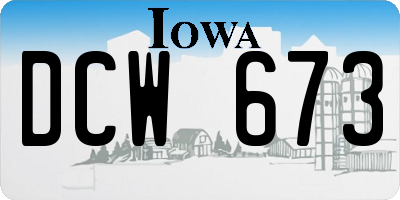 IA license plate DCW673