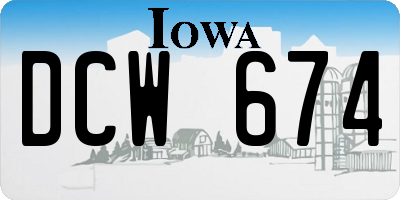 IA license plate DCW674