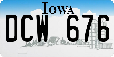 IA license plate DCW676