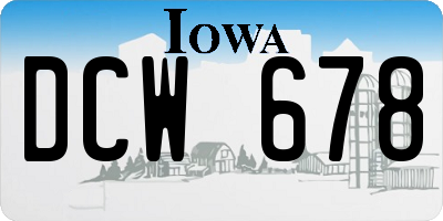 IA license plate DCW678