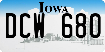 IA license plate DCW680