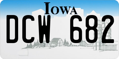 IA license plate DCW682