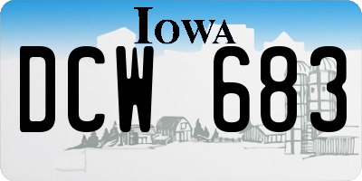 IA license plate DCW683