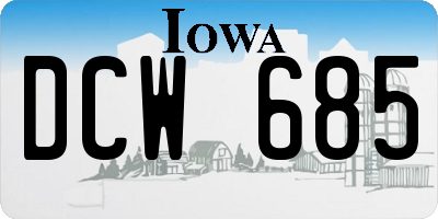 IA license plate DCW685
