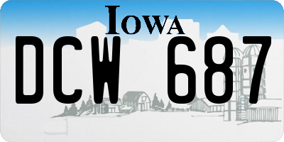 IA license plate DCW687