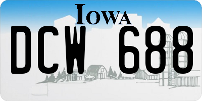 IA license plate DCW688