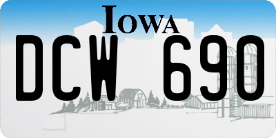 IA license plate DCW690