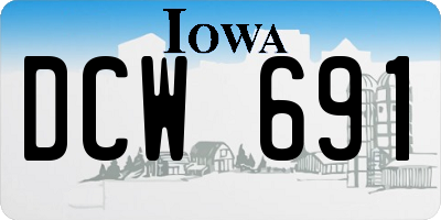 IA license plate DCW691