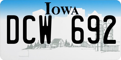 IA license plate DCW692