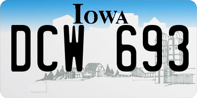 IA license plate DCW693