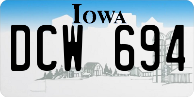 IA license plate DCW694