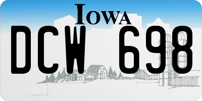 IA license plate DCW698