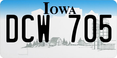 IA license plate DCW705