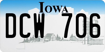 IA license plate DCW706