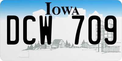 IA license plate DCW709