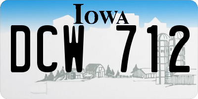 IA license plate DCW712