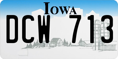 IA license plate DCW713