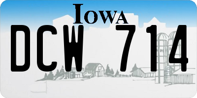 IA license plate DCW714