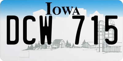 IA license plate DCW715