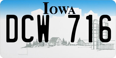 IA license plate DCW716