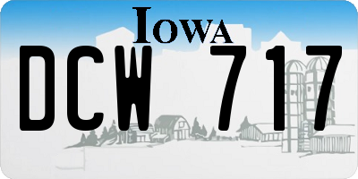 IA license plate DCW717