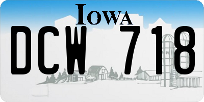 IA license plate DCW718