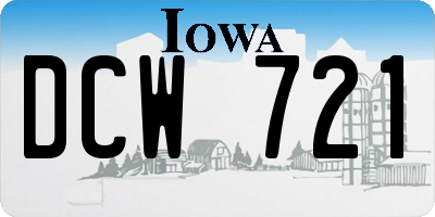 IA license plate DCW721