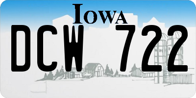 IA license plate DCW722