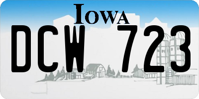 IA license plate DCW723