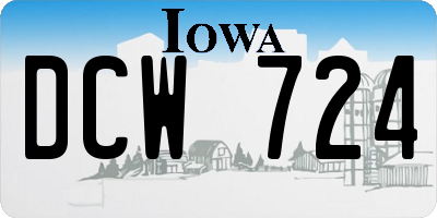 IA license plate DCW724