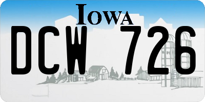 IA license plate DCW726