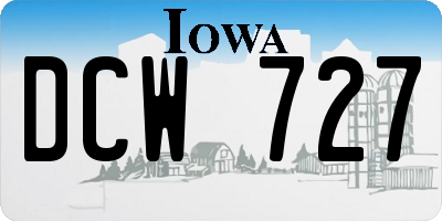 IA license plate DCW727