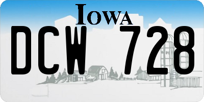 IA license plate DCW728