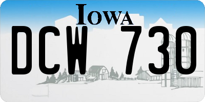 IA license plate DCW730