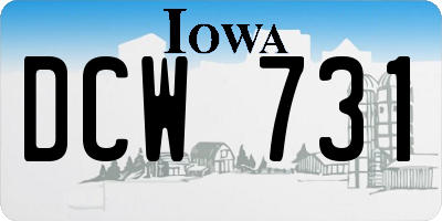IA license plate DCW731